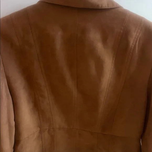 Women’s Brown Suede Zip-Front Jacket - Picture 4 of 5